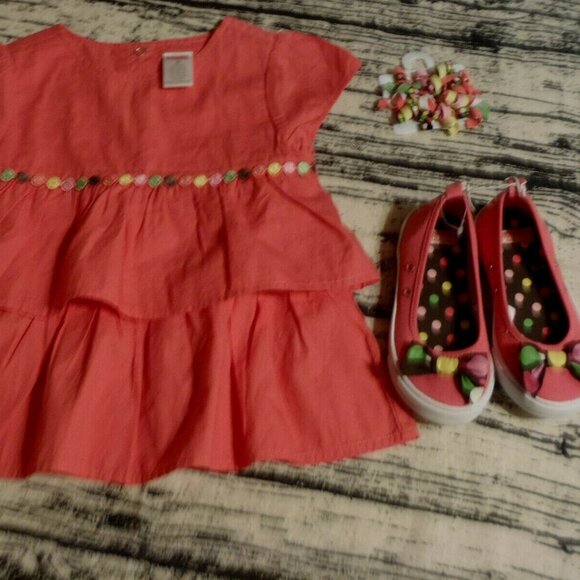 Gymboree Tea For Two 3T Shirt Hair Clips NWT Size 9 Shoes NWOT Set - Picture 1 of 5